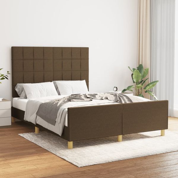 vidaXL Posteľ bez matraca tmavohnedá 140x190 cm látka
