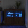 vidaXL Príručné skrinky s LED svetlami 2 ks hnedý dub kompozitné drevo