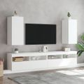 vidaXL TV nástenné skrinky s LED svetlami 2 ks biele 30,5x35x70 cm