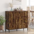 vidaXL Servírovacia skriňa Dymová dub 89,5 x 33 x 82 cm