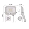 LED reflektor GLARO s pohybovým čidlom, 10 W, biely, IP54, 1000 lm, neutrálna biela