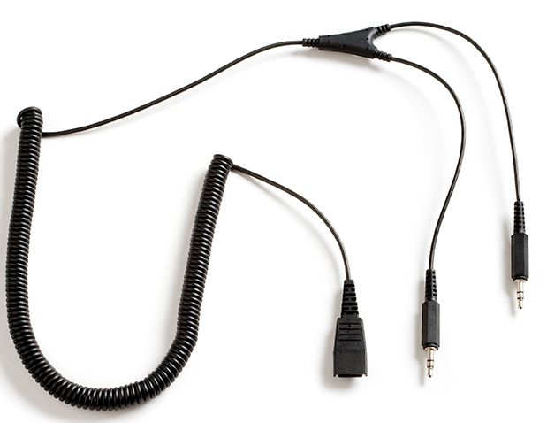 Jabra QD-2x3, 5mm, 0,5-2m, coiled
