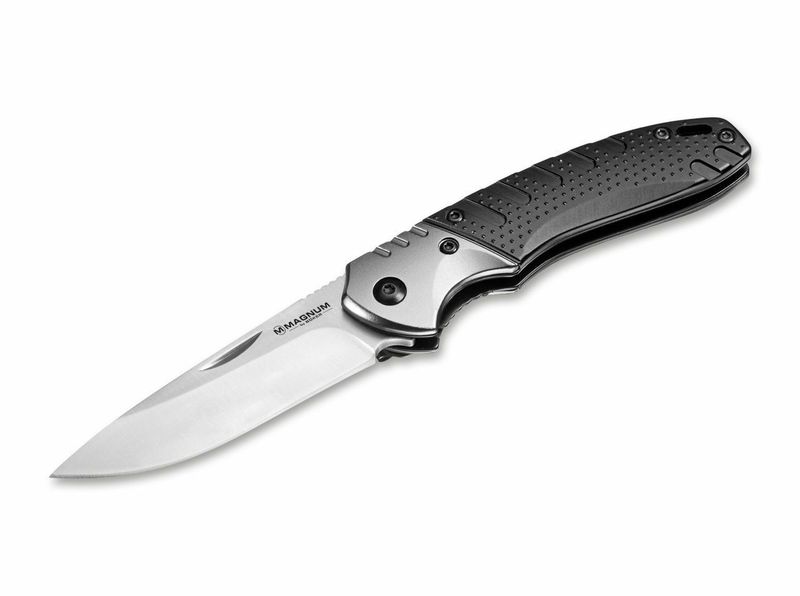 Magnum 01RY309 Advance Pro EDC vreckový nôž 7,5 cm, čierna, šedá, hliník, nylonové puzdro