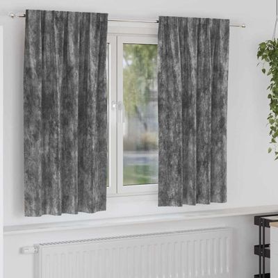 vidaXL Sametové závesy so záclonami 2 pcs Sivá 175 x 140 cm Zamat