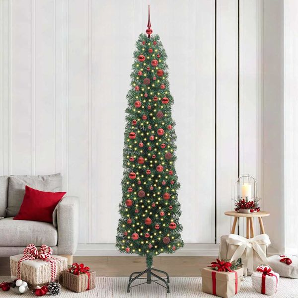 vidaXL Umelý vianočný stromček Zelená 240 cm PVC, oceľ a plast