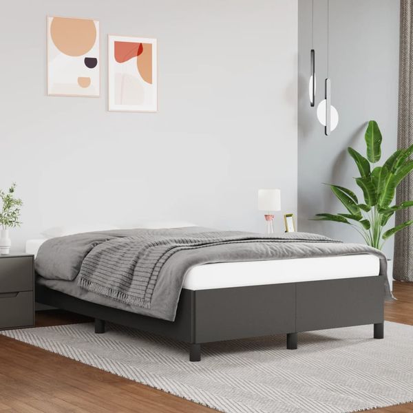 vidaXL Posteľ bez matraca sivá 120x190 cm umelá koža