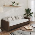 vidaXL Pohovka s matracom a USB tmavohnedá látková 90x200 cm
