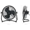 vidaXL Podlahový ventilátor, 3 rýchlosti 60 cm 115,2 W, čierny