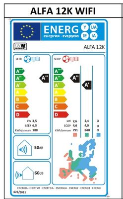 Klimatizácia MW POWER ALFA 12K WIFI V1, 12000BT, R32 Klimatizace MW POWER ALFA 12K WIFI V1, 12000BTu, R32