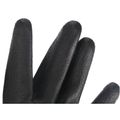 Rukavice pracovné z polyesteru polomáčané v polyuretáne GLOVE PE-PU 11, čierne, veľkosť 11 SIXTOL