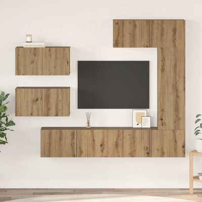 vidaXL Zostava TV skriniek 6 pcs Remeselný dub Kompozitné drevo