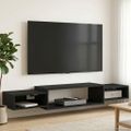 vidaXL Nástenný TV kabinet Nástenná montáž Čierny dub 140 x 28 x 21 cm