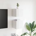 vidaXL Nástenné TV skrinky 2 ks lesklé biele 30,5x30x30 cm