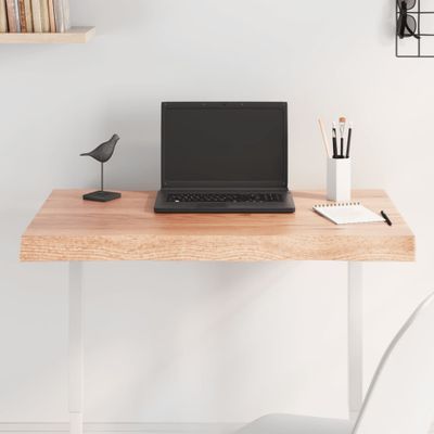 vidaXL Stolová doska svetlohnedá 80x50x(2-6)cm ošetrený masív hrany