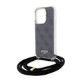 Puzdro Guess pre iPhone 15 Pro 6,1" GUHCP15LHC4SEK čierna HC CROSSBODY CORD 4G PRINT