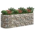 vidaXL Gabiónový vyvýšený záhon pozinkované železo 300x100x100 cm