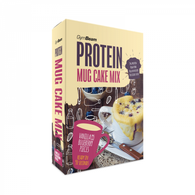 Proteínový Mug Cake Mix 500 g - GymBeam, vanilka s kúskami čučoriedok