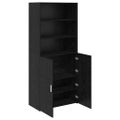 vidaXL Highboard Čierny dub 80 x 42,5 x 185 cm Kompozitné drevo