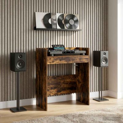 vidaXL DJ stôl Dymový dub 82 x 45 x 102 cm Kompozitné drevo