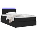 vidaXL LED úložná posteľ s matracom Čierna 120 x 200 cm Látka