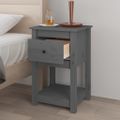 vidaXL Nočné stolíky 2 ks sivé 40x35x61,5 cm masívne borovicové drevo