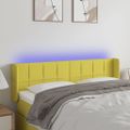 vidaXL Čelo postele s LED zelené 147x16x78/88 cm látka