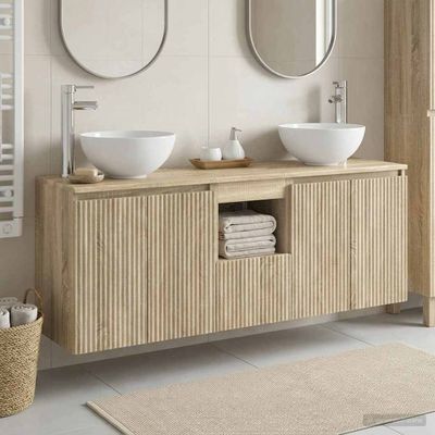 vidaXL Set kabinetov do kúpeľne 3 ks Dub sonoma 49,5 x 41 x 64,5 cm