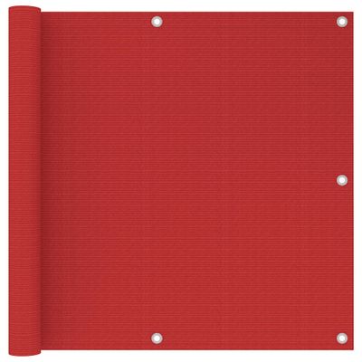 vidaXL Balkónová markíza, červená 90x600 cm, HDPE