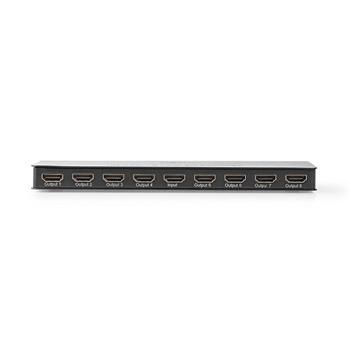 Nedis VSPL3478ATH - HDMI Rozbočovač | 8 Portů port(s) | Vstup HDMI ™ | 8x Výstup HDMI™ | 4K@60Hz | 18 Gbps | Kov | čern HDMI splitter, 8 portu, 4K@60Hz, 18 Gbps, HDCP 2.2, 3D, kovové provedení, antracitový