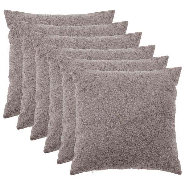vidaXL Poťah na podložku 6 pcs HEERLEN Svetlosivá 60 x 60 cm Bouclé