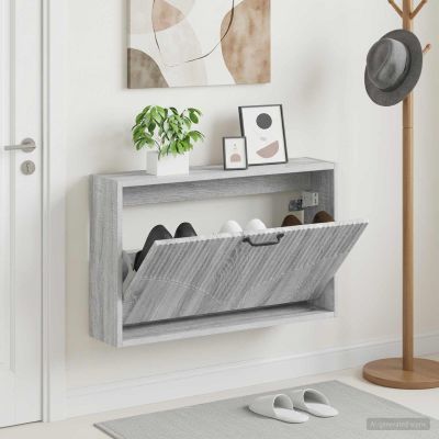 vidaXL Nástenný botník HOORN 71 x 17 x 43 cm Kompozitné drevo