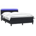 vidaXL Posteľný rám boxspring s matracom a LED čierny 160x210 cm zamat
