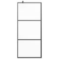 vidaXL Sprchová zástena 80x195 cm matné ESG sklo čierna