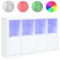 vidaXL Komody s LED svetlami 3 ks biele kompozitné drevo