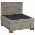 vidaXL Stredná sofa s vankúšmi GENDT Prírodný ratan Kubu šedá