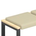 vidaXL Vankúš na lavičku 2 ks Umelá koža Krémová Hĺbka 35 cm