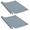 vidaXL Samolepiace tapety na nábytok 2 ks, sivé 500x90 cm, PVC