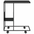 vidaXL Príručný stolík s kolieskami čierny 55x36x63,5cm spracov. drevo