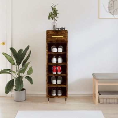 vidaXL Botník dymový dub 30x35x105 cm kompozitné drevo