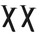vidaXL Nohy konferenčného stolíka v tvare X, 2 ks, čierne, 60 x (42-43) cm, oceľové