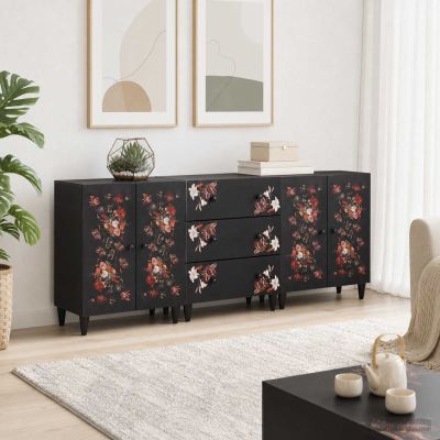 vidaXL Úložné skrine 3 ks 180 x 33 x 75 cm Masívne mango drevo