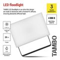 LED reflektor EMOS ZS2522 TAMBO, 20 W, 2000l m, IP65, čierna
