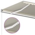 vidaXL Automatická markíza, LED a senzor vetra 4,5x3 m, krémová