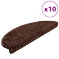 vidaXL Schodové rohože 10 ks 65x21x4 cm hnedé polkruhové veľké
