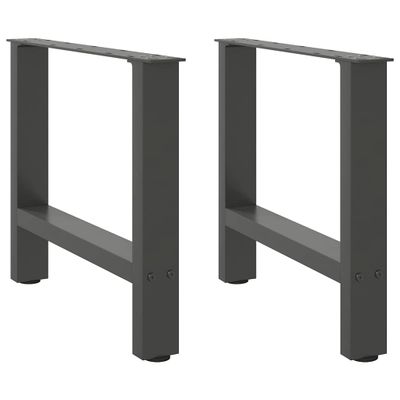 vidaXL Nohy ku konferenčnému stolíku, antracitové, 2 ks, 60 x (42-43) cm, oceľové
