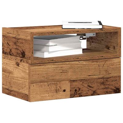 vidaXL Nástenné nočné stolíky 2 ks staré drevo 45x26x28,5 cm