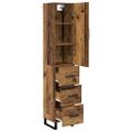 vidaXL Highboard Staré drevo 34,5 x 34 x 180 cm Kompozitné drevo