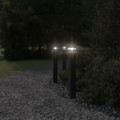 vidaXL Vonkajšie stojace lampy so zásuvkou 3 ks čierne 80 cm hliník