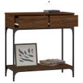 vidaXL Konzolový stolík hnedý dub 75 x 34,5 x 75 cm kompozitné drevo