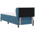 vidaXL Posteľ s pružinovým rámom Tmavo modrá 80 x 200 cm Zamat